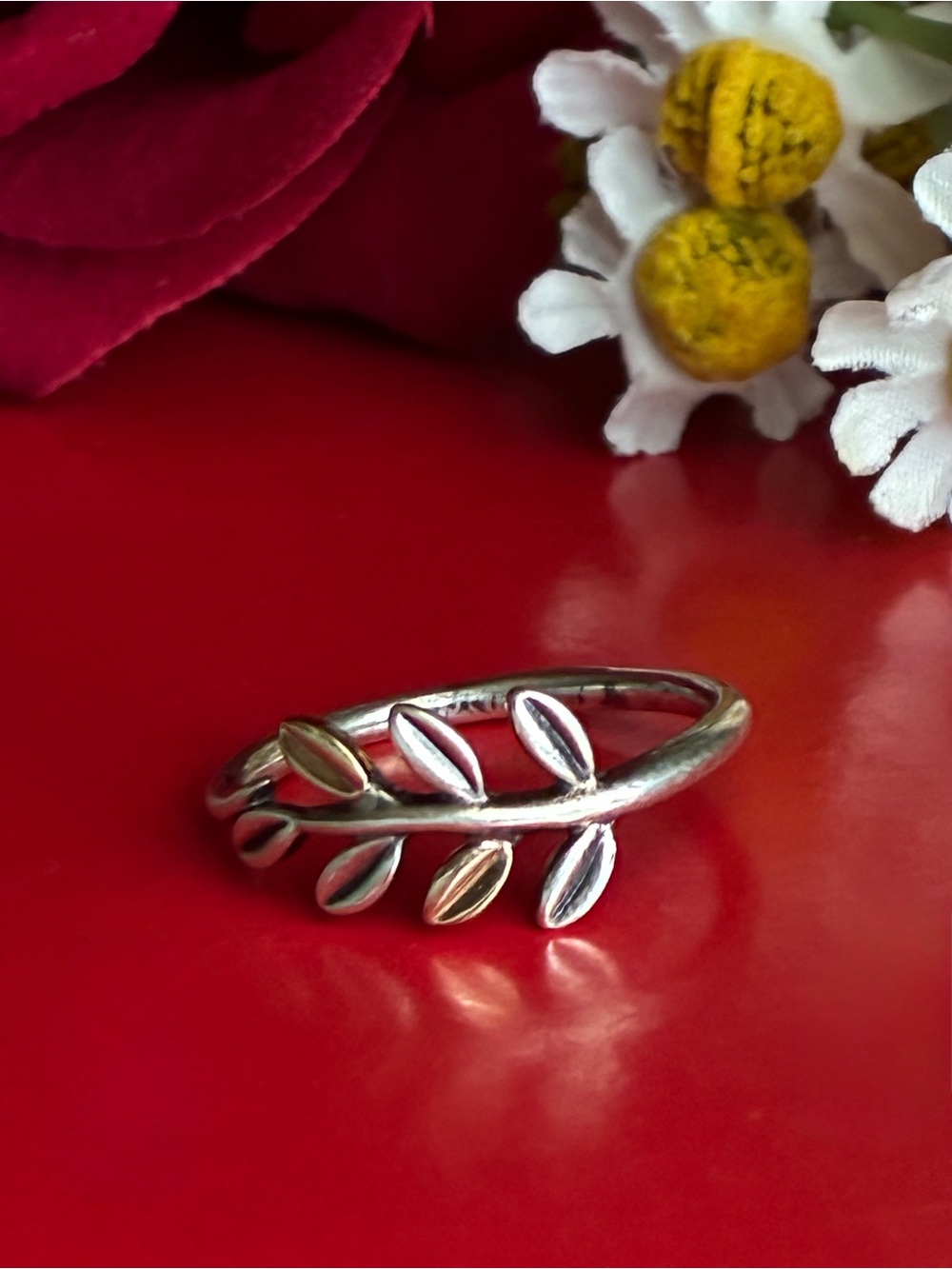 925 Silver Leaf Stackable Ring - Women's Jewelry